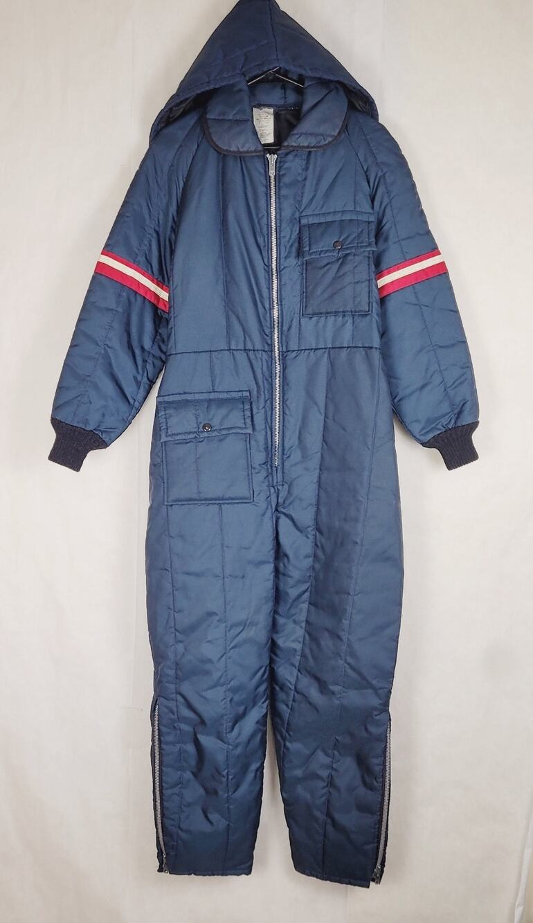 Vintage JC Penny Snowmobile Apparel blue snowsuit size 12/14 womens Retro Active